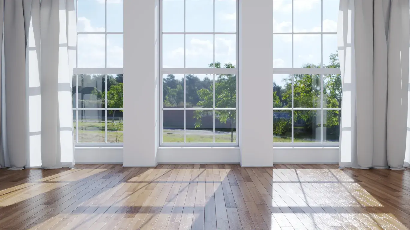 indoor view of new windows
